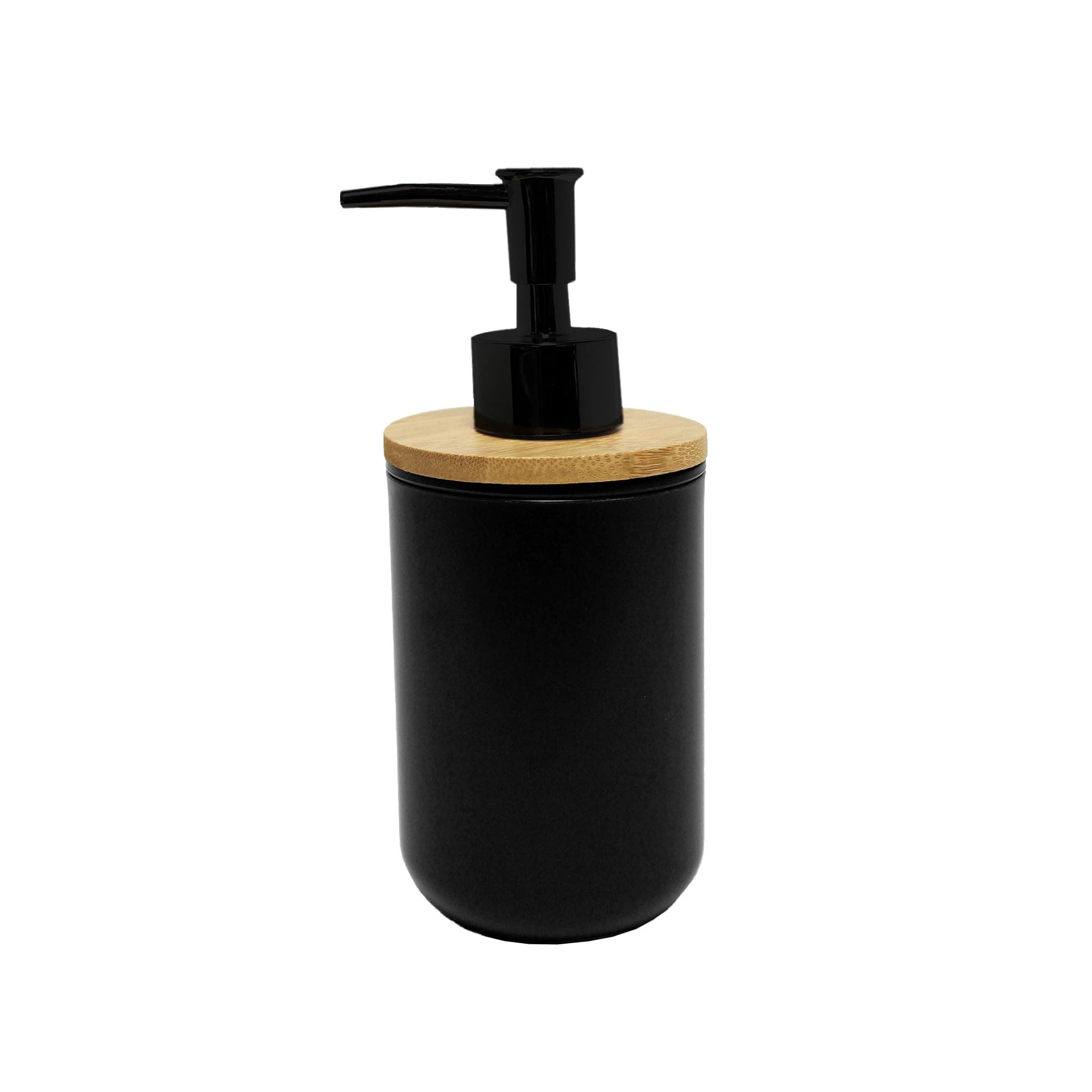 Douceur d'Intérieur Smart Seifenspender, Durchmesser 7,2 x 17,5 cm, Schwarz, Polystyrol und Bambus