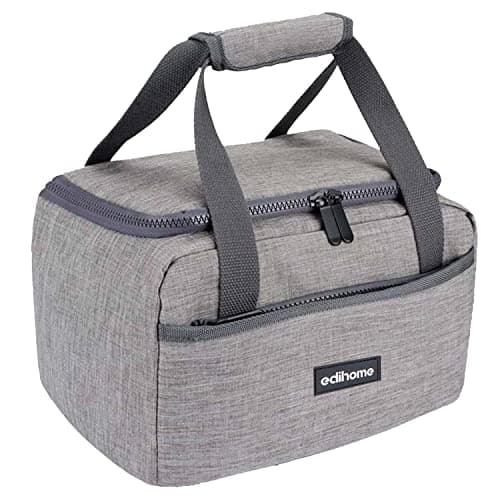 edihome, Kühltasche Klein, Lunchbag, Kühltasche, Faltbar, 8L, Thermo Lunchbox, Isolierte, für Mittagessen, Arbeit, Camping oder Reise, Tragbar (Grau)