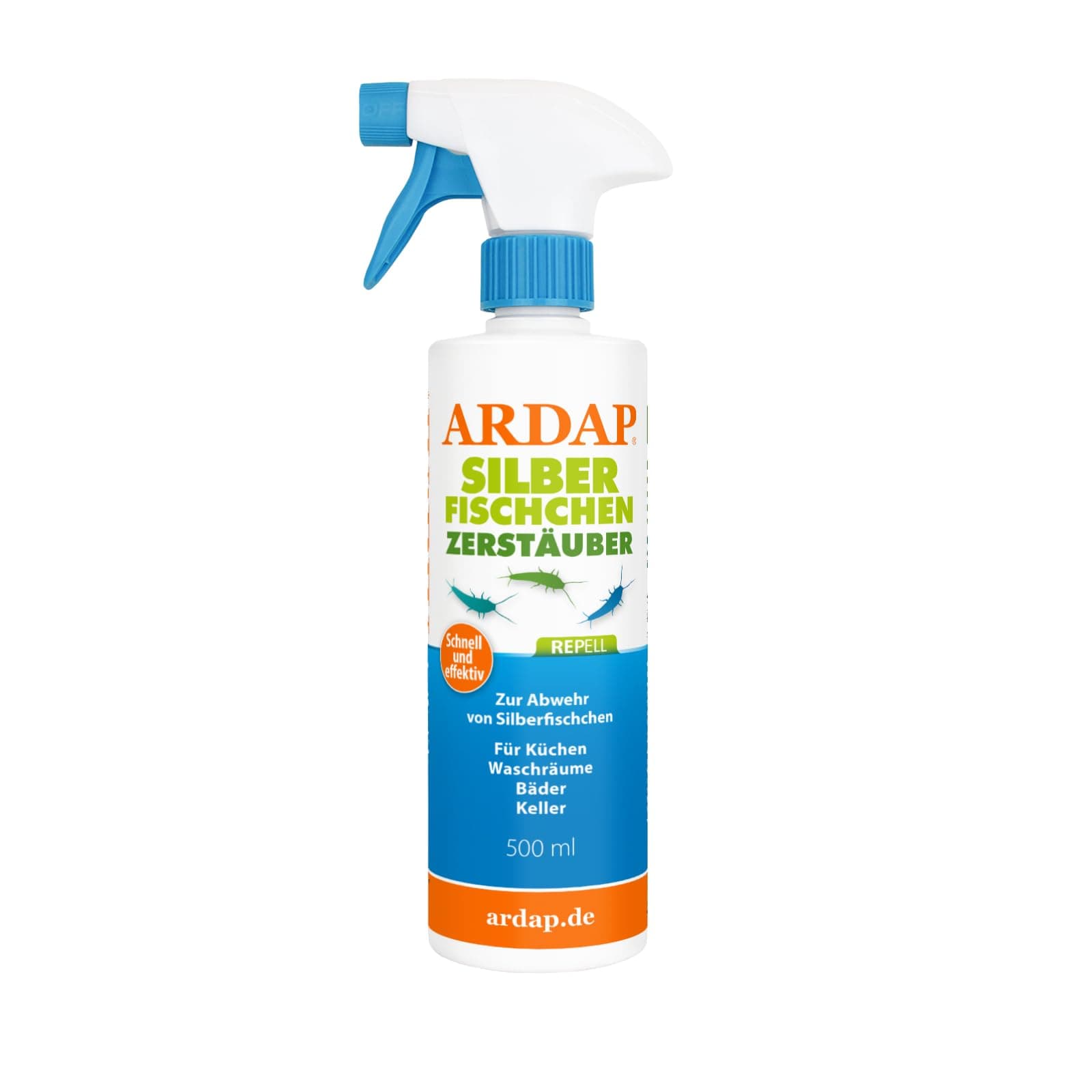 ARDAP Repell Silberfisch Zerstäuber 500ml - Silberfisch Spray - Mittel gegen Silberfische - Silberfischspray - Silberfischchen - Spray gegen Silberfische - Wirkt schnell & effektiv (PT19)