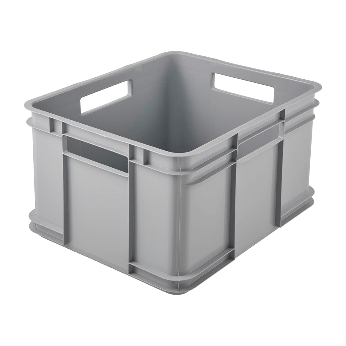 keeeper Transportbox mit Tragegriffen, Euro-Box XL, 28 l, 43 x 35 x 24 cm, Bruno Eco Line, Grau (Eco Stone Grey)