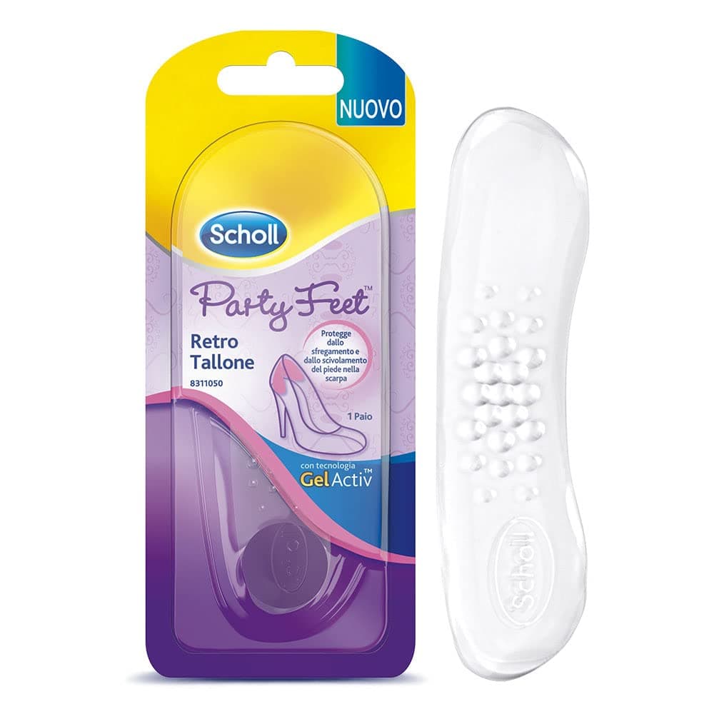 Scholl Party Feet Retro Fersenband aus transparentem Gel, 1 Paar