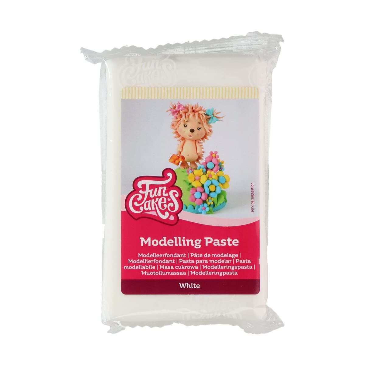 FunCakes Modellierpaste Weiß: Perfekt zum Modellieren von Figuren, Cake Topper und Rüschen. Stark, glatt und geschmeidig. Halal, koscher und glutenfrei. 250 g.