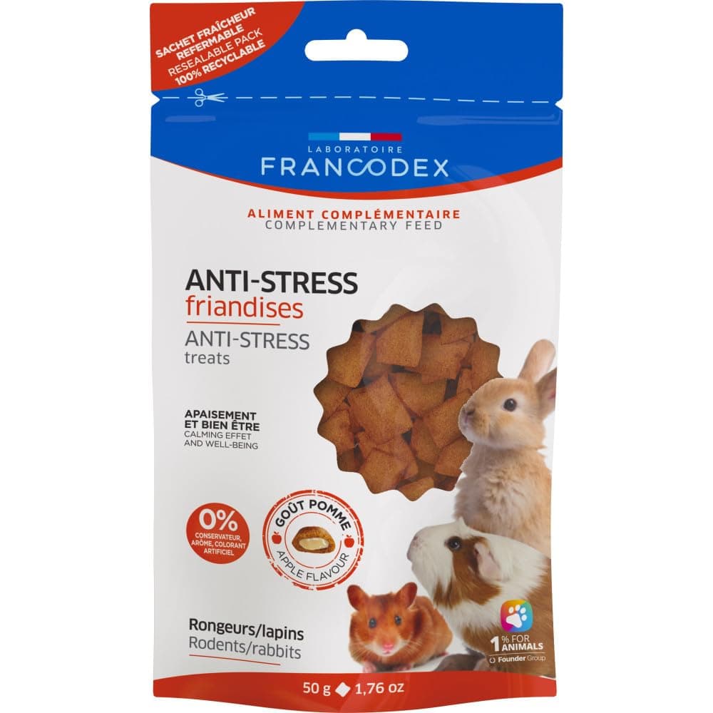Francodex - Anti-Stress-Snacks Apfel 50 g für Nager und Kaninchen