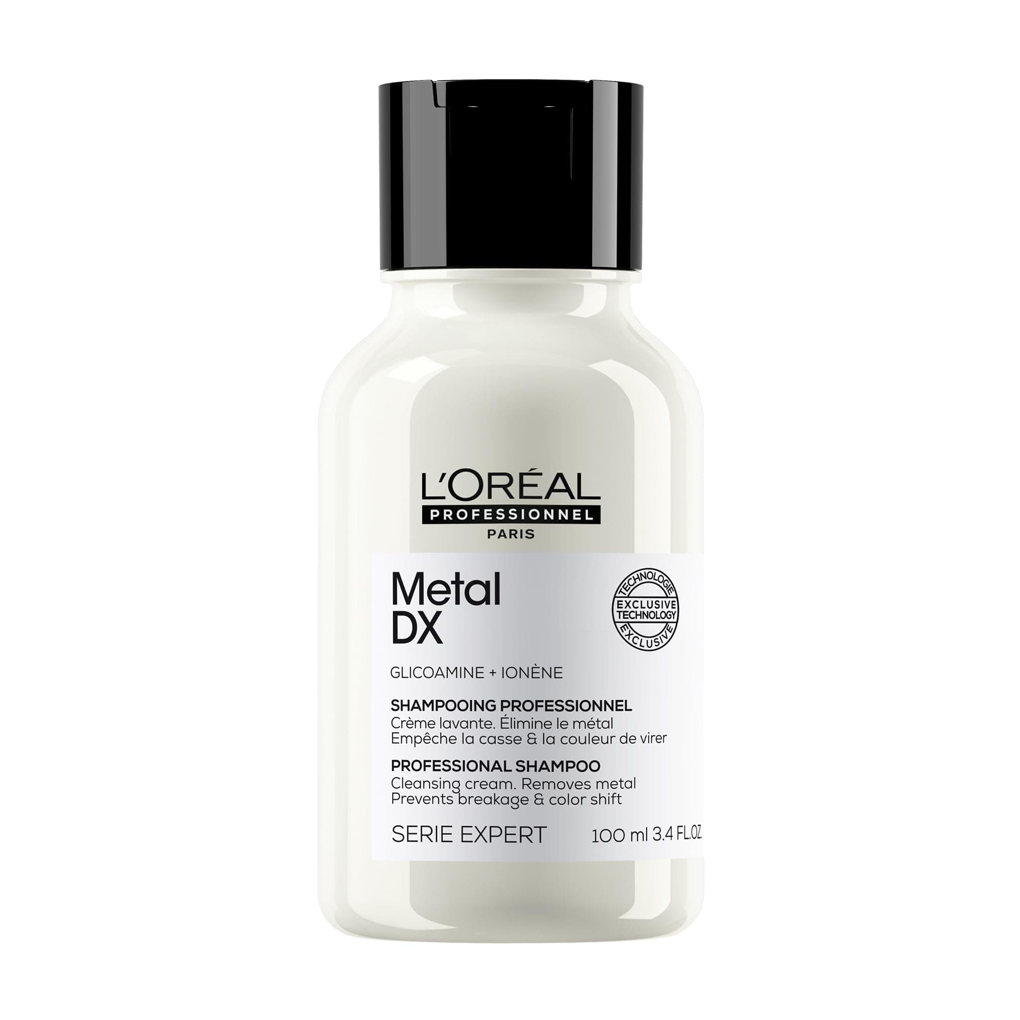 L'Oréal Professionnel Haarshampoo für coloriertes und geschädigtes Haar, Beugt Haarbruch &Farbveränderungen vor für alle Haartypen, Langanhaltende Farben & Glanz, Serie Expert, Metal DX Shampoo, 100ml