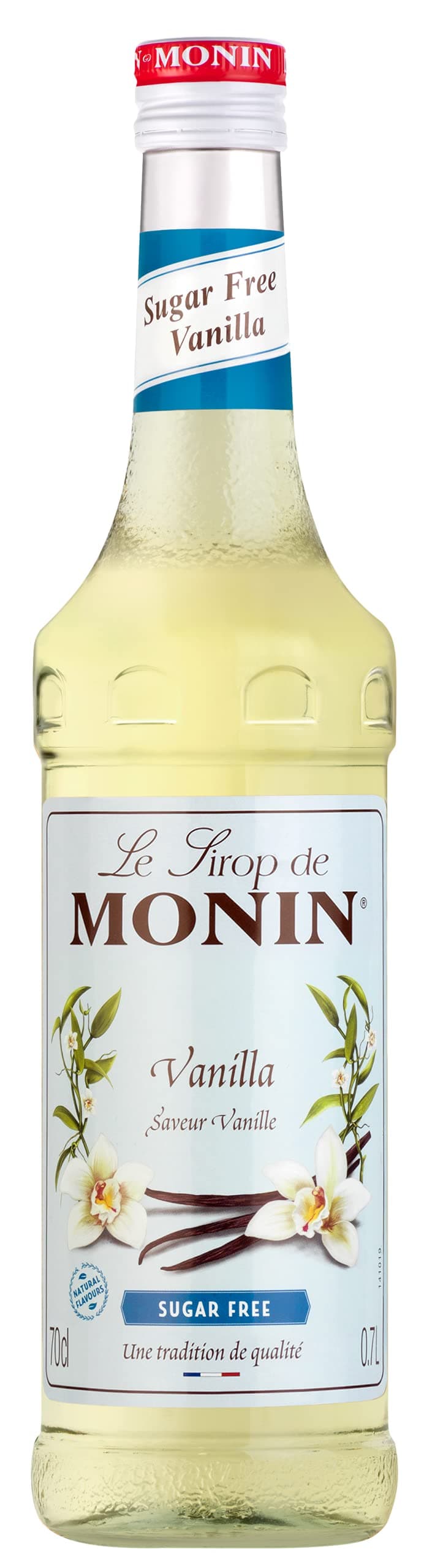 Monin Vanille Zuckerfrei (1 x 0,7l) – Zero‑Sugar Gourmet Vanilla – Premium Zutat für Kaffee, Milchshakes, Cocktails & Desserts – vegan & kalorienarm – Vanillesirup ohne Zucker für Barista