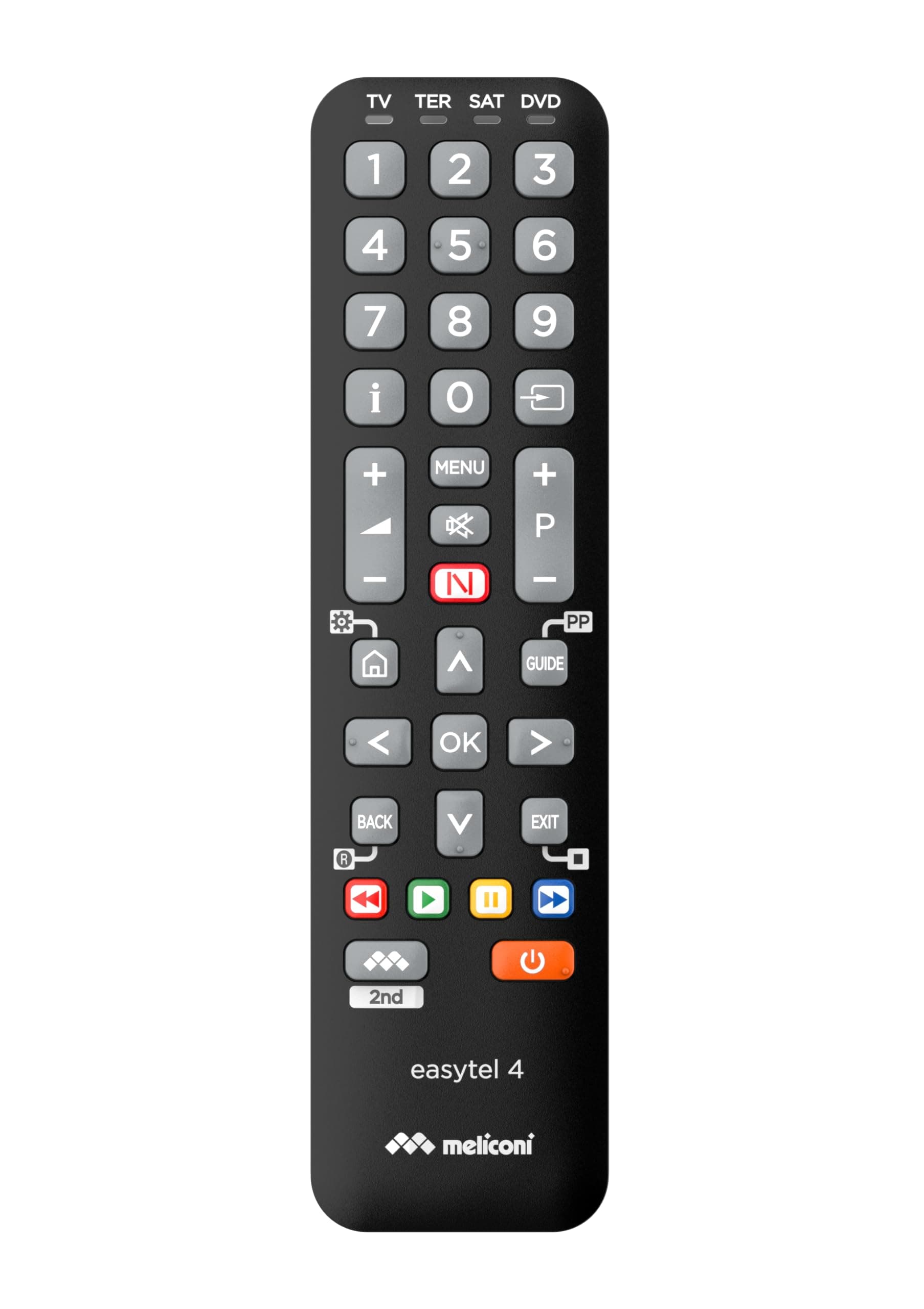 Meliconi Easytel 4 Universal-Fernbedienung 4 in 1 für TV und Decoder