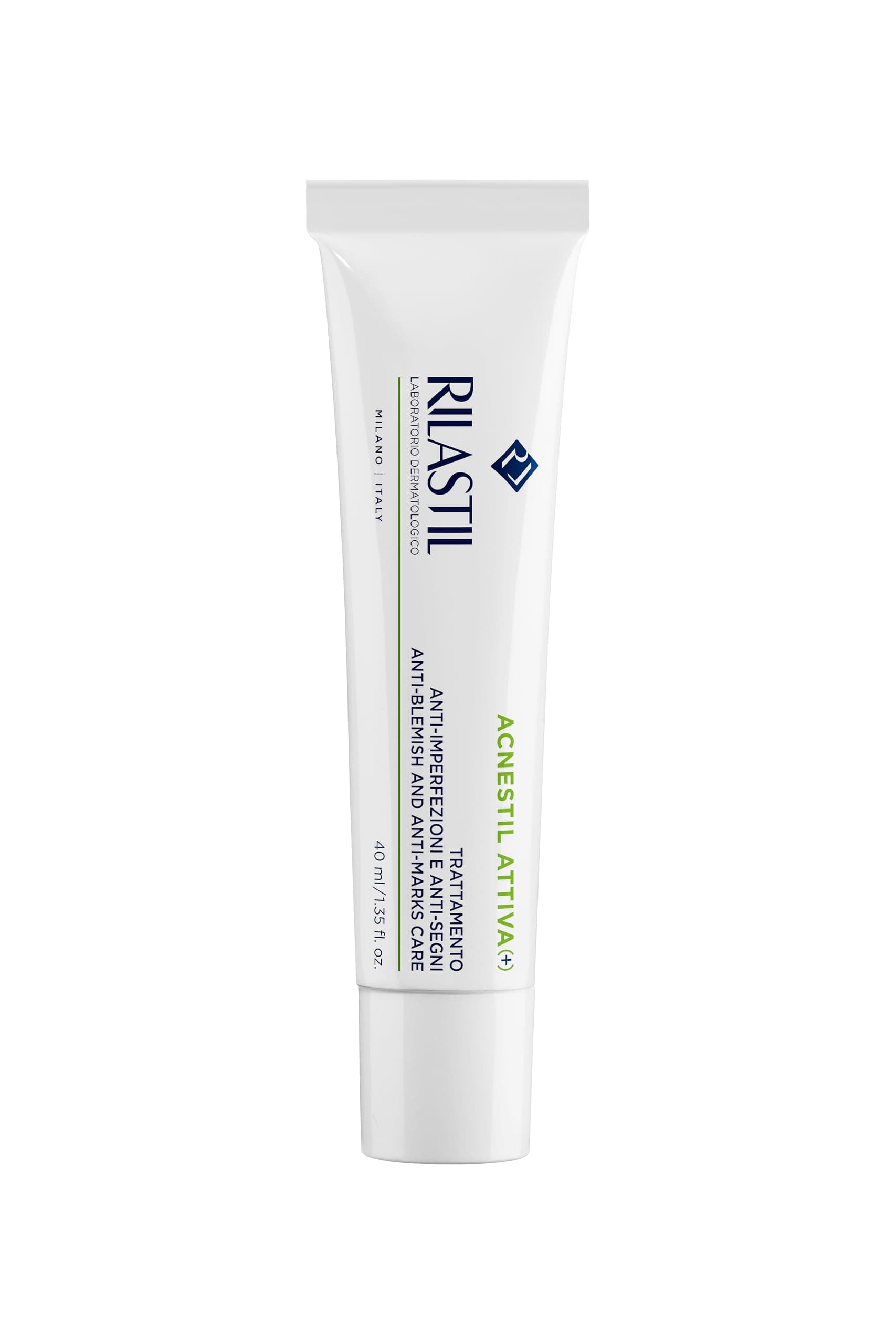 Rilastil Acnestil Aktivcreme, Behandlung Gegen Hautunreinheiten bei Mischhaut, Fettiger und zu Akne Neigender Haut, 40 ml