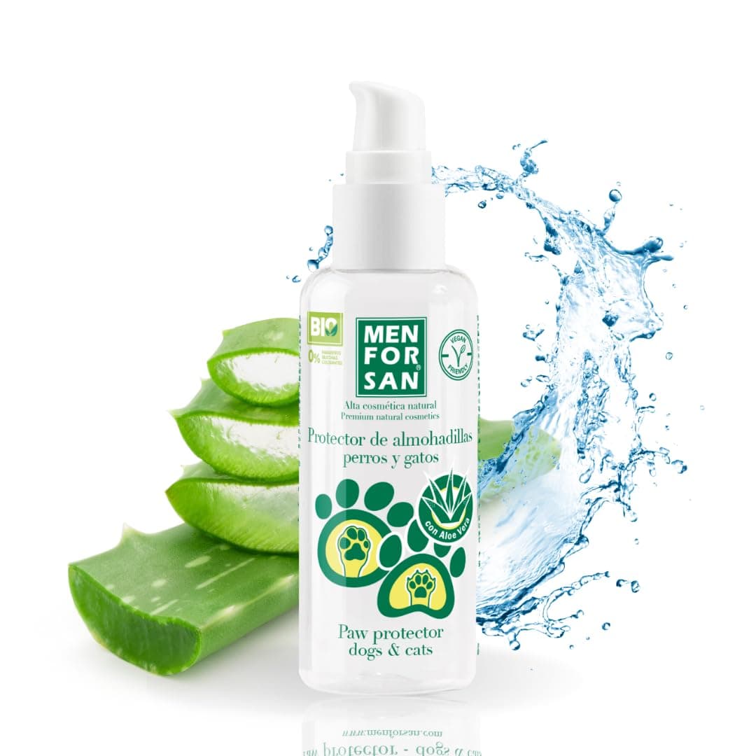 MENFORSAN Pad Protector Gel für Hunde und Katzen 60ml, mit 100% natürlicher Aloe Vera aus kontrolliert biologischem Anbau, spendet Feuchtigkeit, beruhigt und repariert