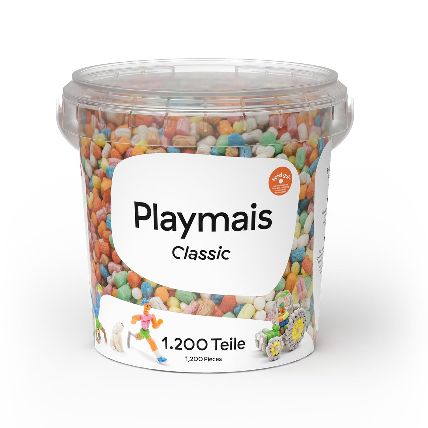 Playmais Classic 1200 Teile | Bastelset | natürliches Spielzeug | inkl. Schwämmchen, Bastelmesser | vegan, verantwortungsvoll & sicher für Kinder & Umwelt | ab 3 Jahren