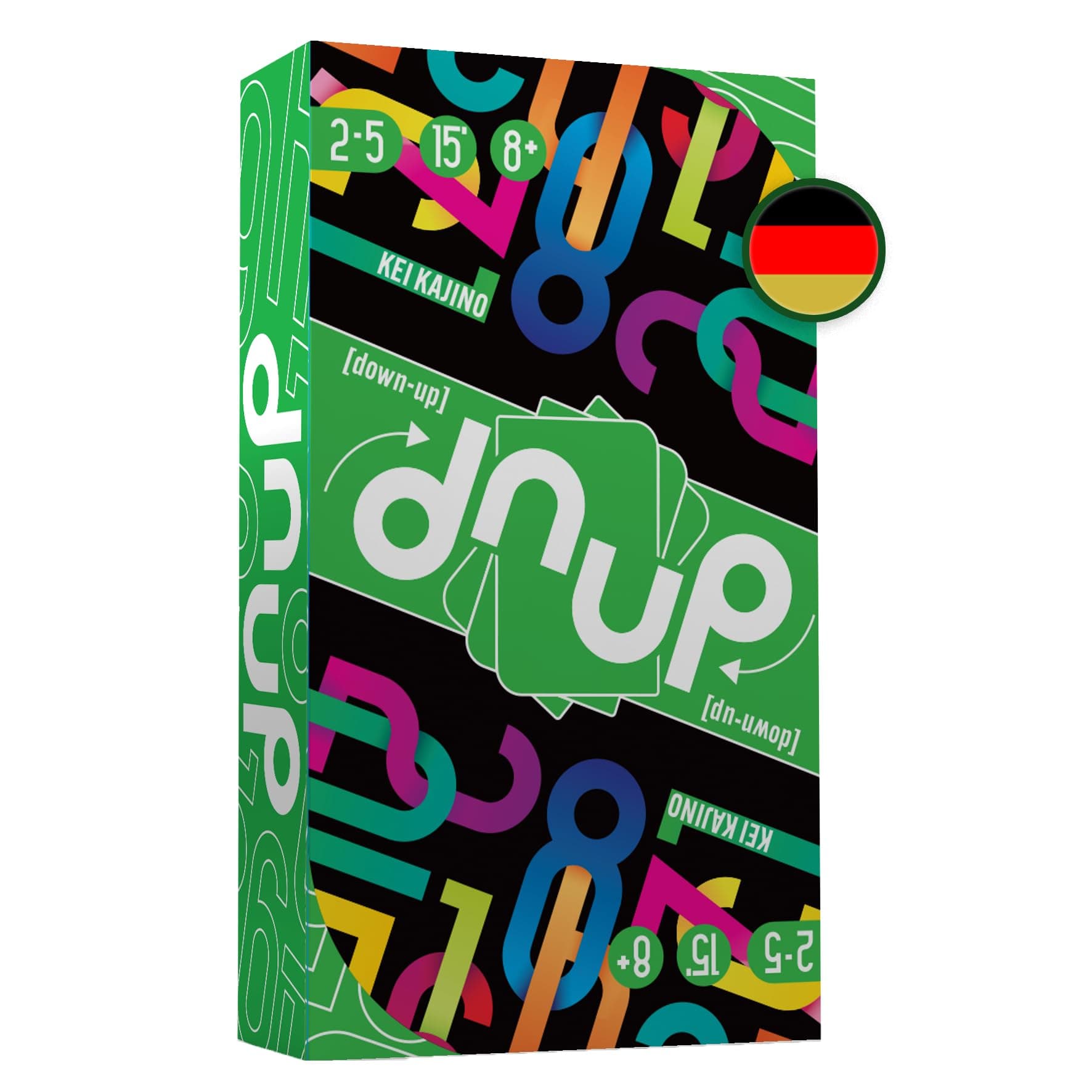 Asmodee, dnup, schnelles Familienspiel für 2-5 Spieler ab 8 Jahren, Das Kartenspiel, das Alles auf den Kopf stellt mit 15 Minuten Spielzeit pro Partie