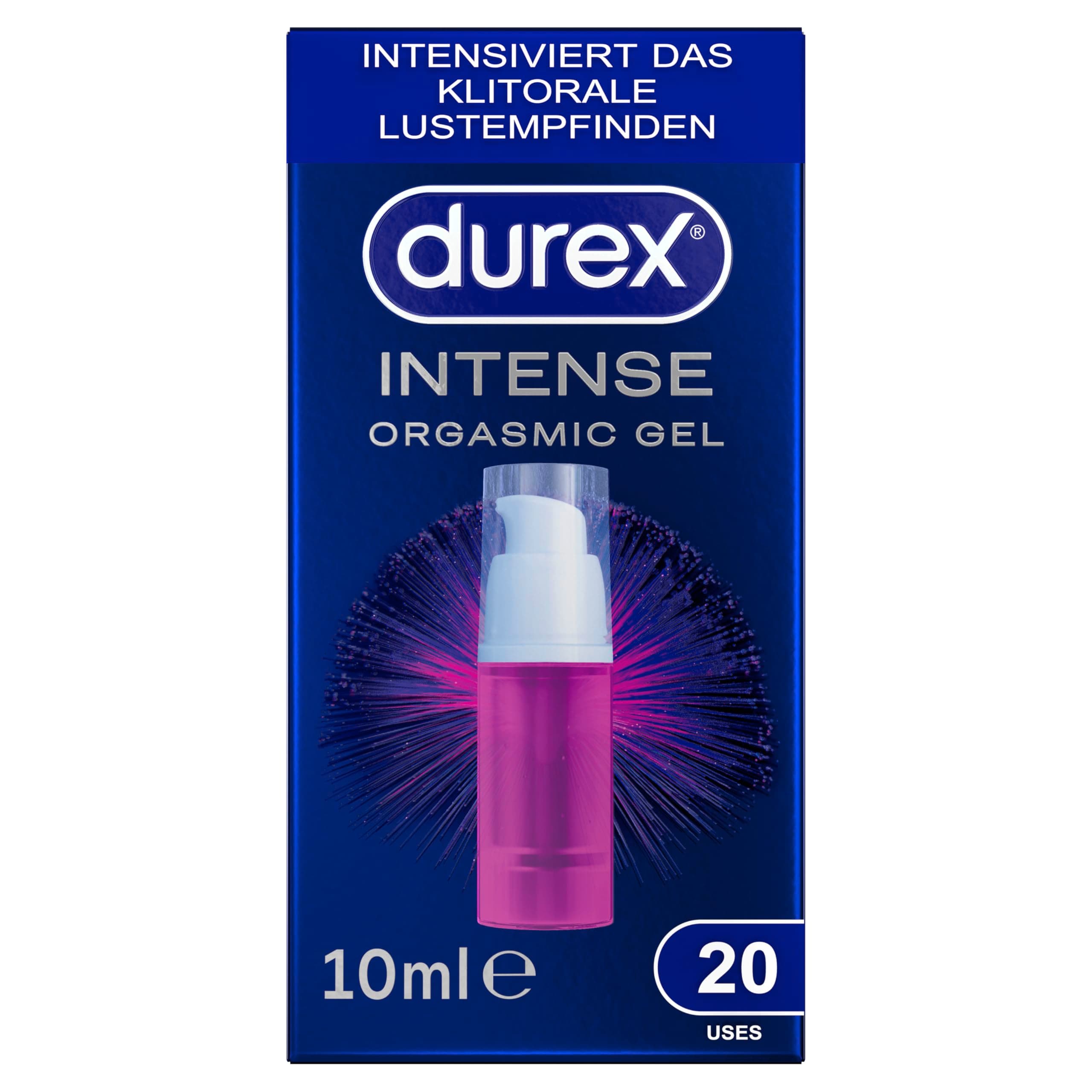 Durex Intense Orgasmic Gel – Stimulierendes Gel für gesteigerte klitorale Empfindsamkeit – Wärmende, kühlende und prickelnde Effekte – 10 ml (1 x 10 ml)