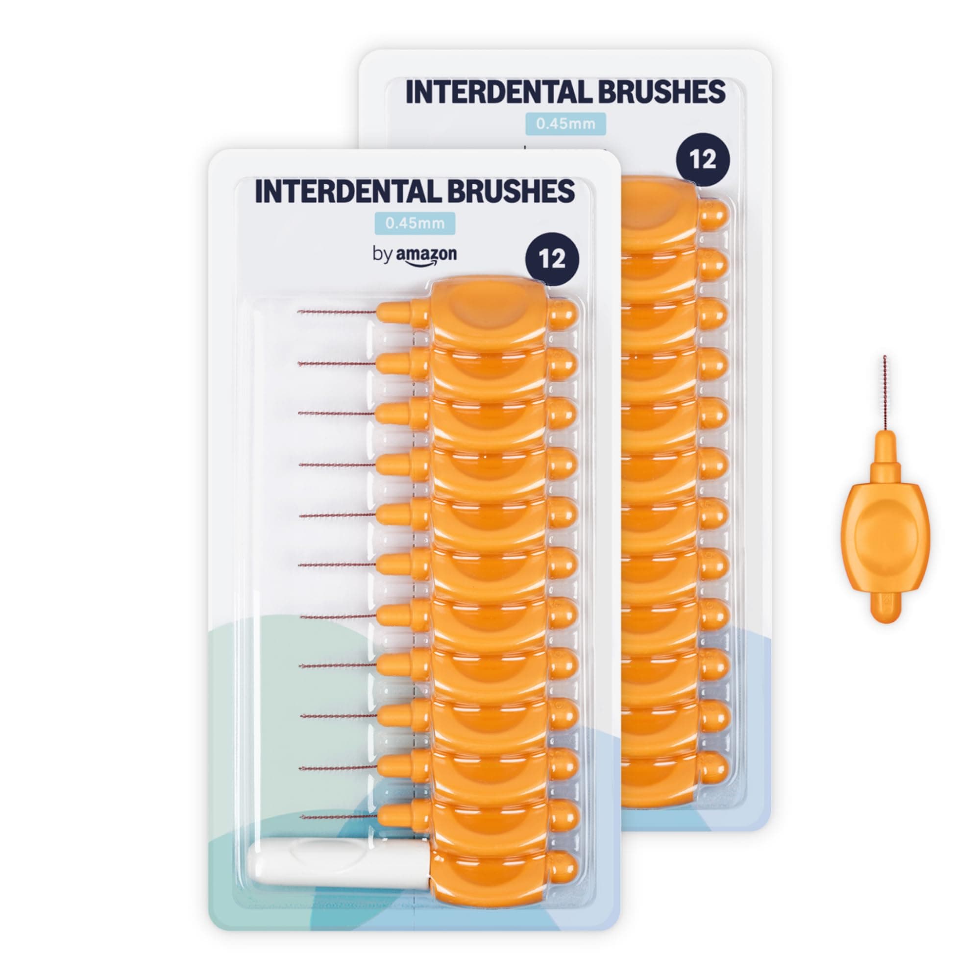 By Amazon Interdentalbürste, 0,45 mm, 24 Stück (2 Packungen mit je 12 Stück), Orange
