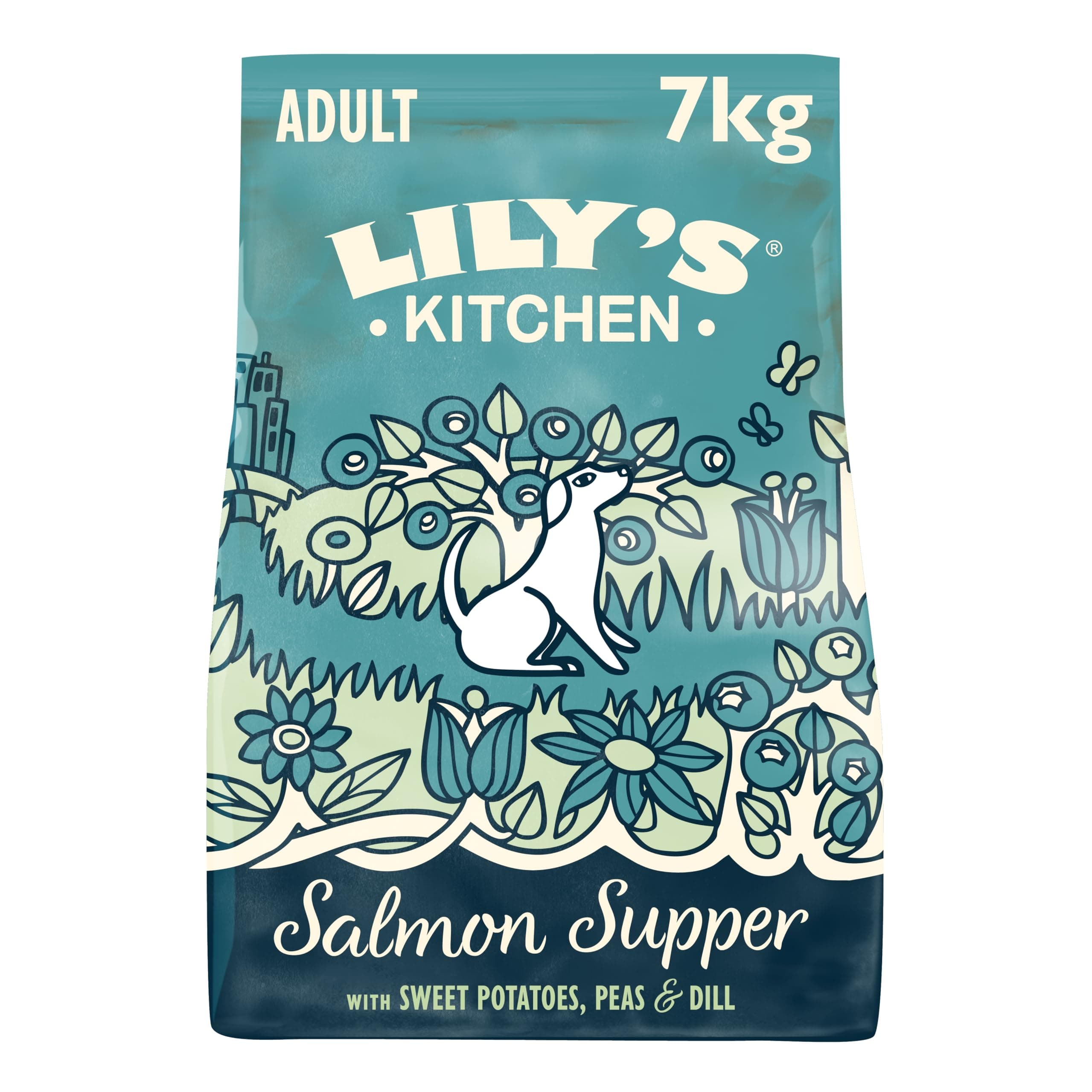 Lily's Kitchen Mit natürlichen Zutaten hergestellt Trockenfutter für ausgewachsene Hunde LachsmahlzeitAusgewogene Rezeptur 7kg Beutel