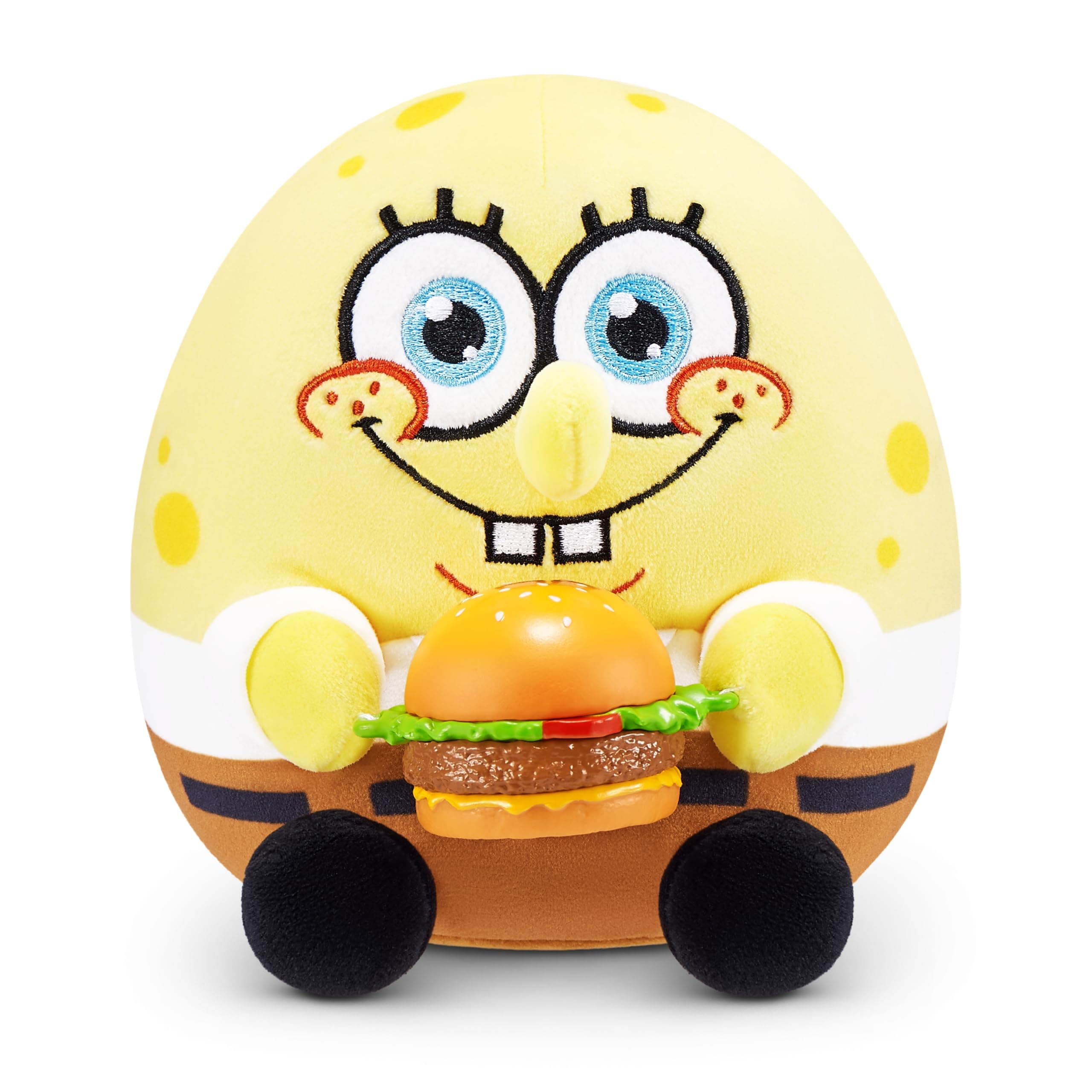 Snackles Figur Spongebob Schwammkopf, 13 cm großes Plüschspielzeug von ZURU, Plüschspielzeug mit Snack-Accessoire