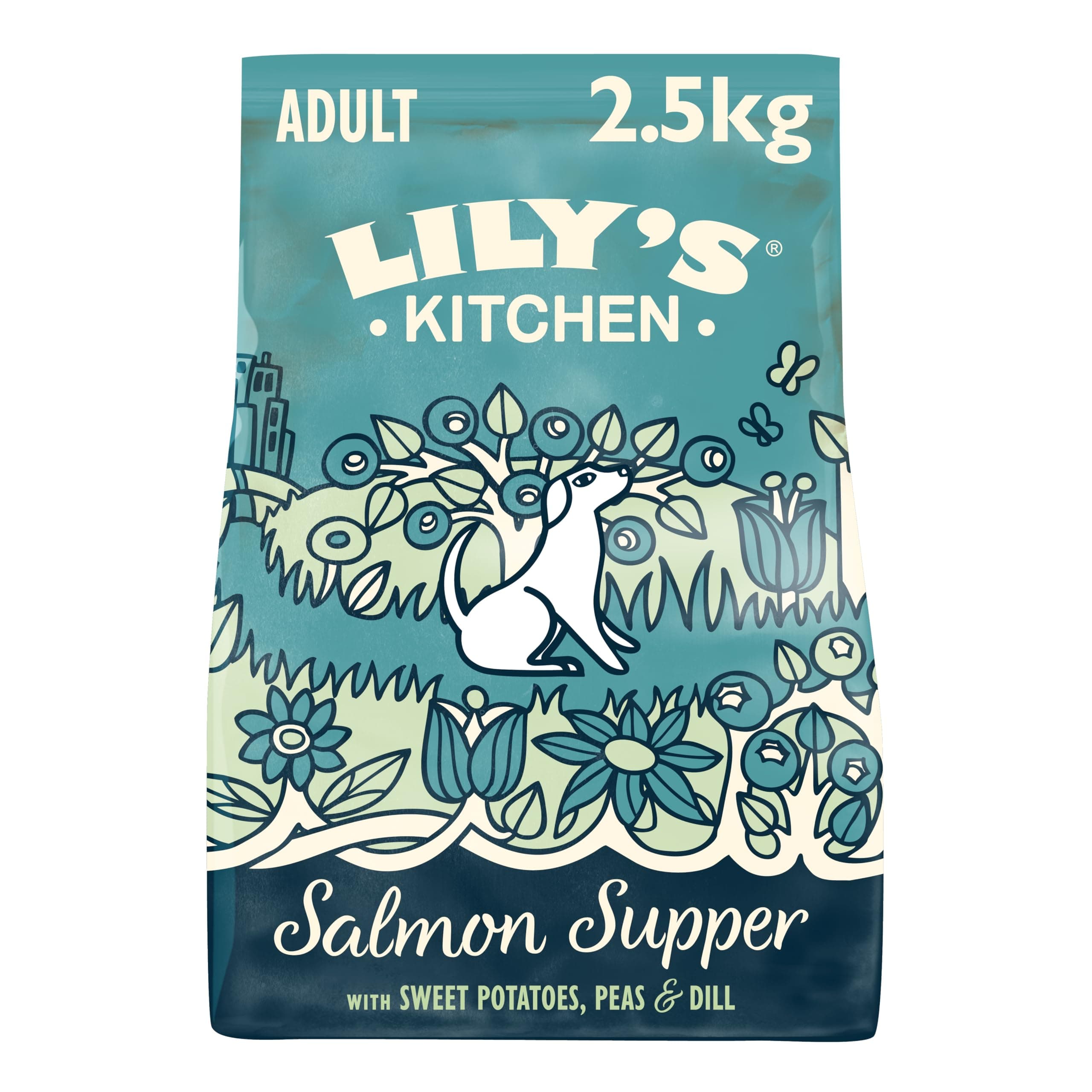 Lily's Kitchen Mit natürlichen Zutaten hergestellt Trockenfutter für ausgewachsene Hunde LachsmahlzeitAusgewogene Rezeptur 2.5kg Beutel