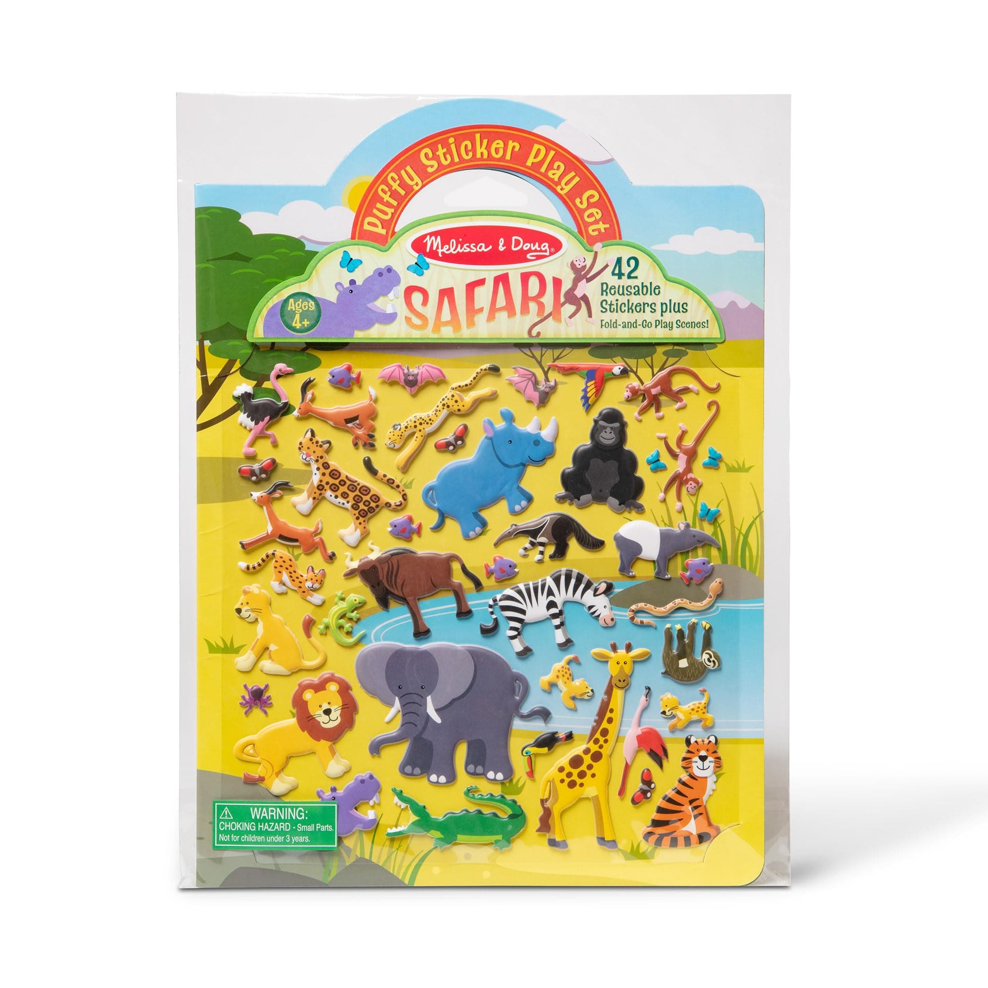 Melissa & Doug - Puffy Aufkleberspielset Safari, Mehrfarbig, für Kinder ab 3 Jahren - FSC zertifizierte