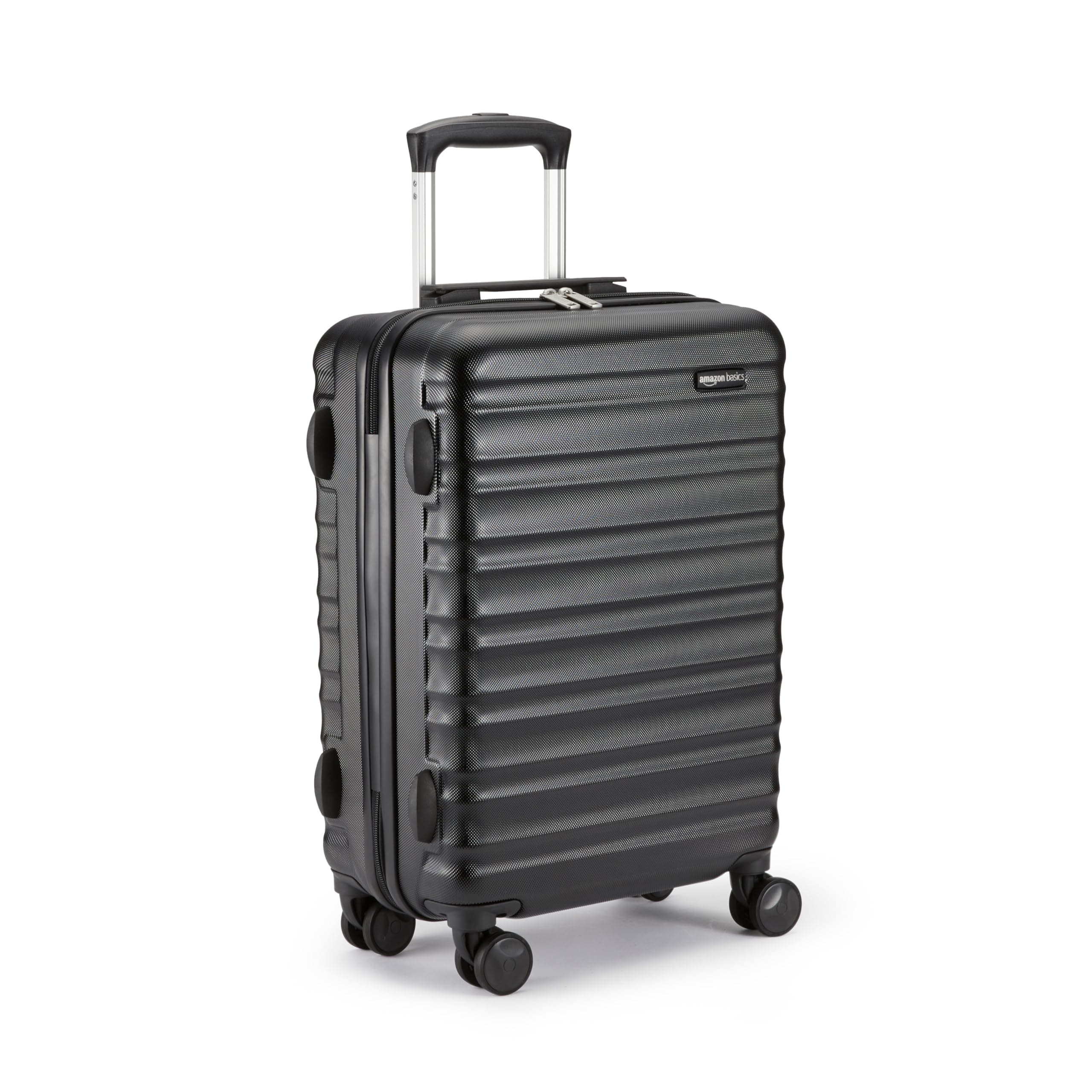 Amazon Basics Hartschalen-Kabinen-Koffer - ABS-Handgepäck Zugelassen für Ryanair - Kratzfest und Leicht - 55 x 40 x 20cm - Schwarz