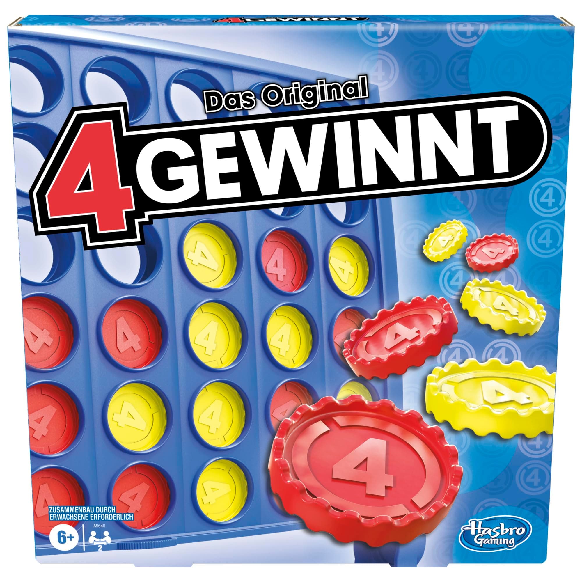 Hasbro Gaming 4 gewinnt Strategiespiel, Brettspiel für 2 Spieler, Unendlicher Spielspaß mit Freunden und Familie, Perfekt als Partyspiel und für Multiplayer-Spaß, Geschenk für Kinder ab 6 Jahren