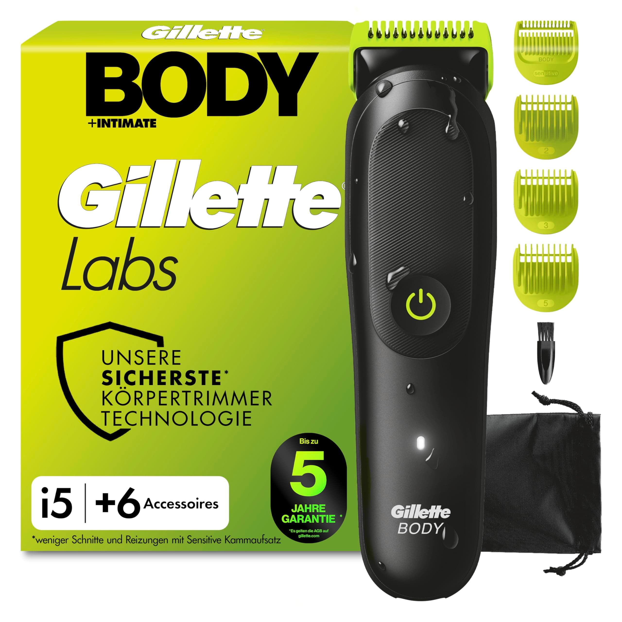 Gilletten Labs i5 Body + Intimate Trimmer Trimmer Herren, Schwarz/Grün