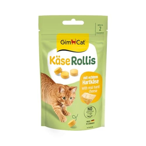 GimCat Käse Rollis - Getreidefreier und vitaminreicher Katzensnack mit echtem Hartkäse - 8er Pack (8 x 40 g)