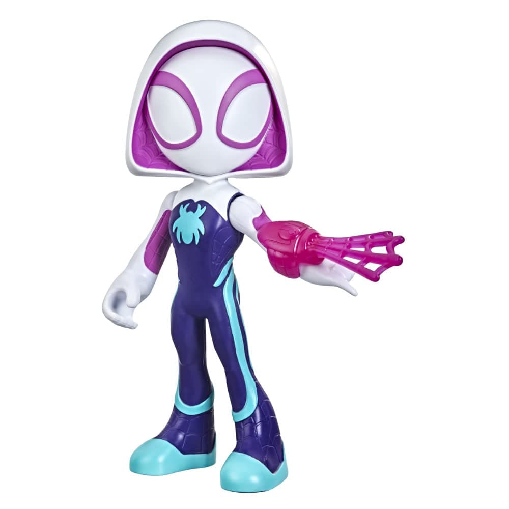 Marvel Spidey und Seine Super-Freunde – 22,5 cm supergroße Ghost-Spider Action-Figur mit beweglichem Kopf & Armen, Web-Zubehör, für Kinder ab 3 Jahren, bekannt aus Disney+