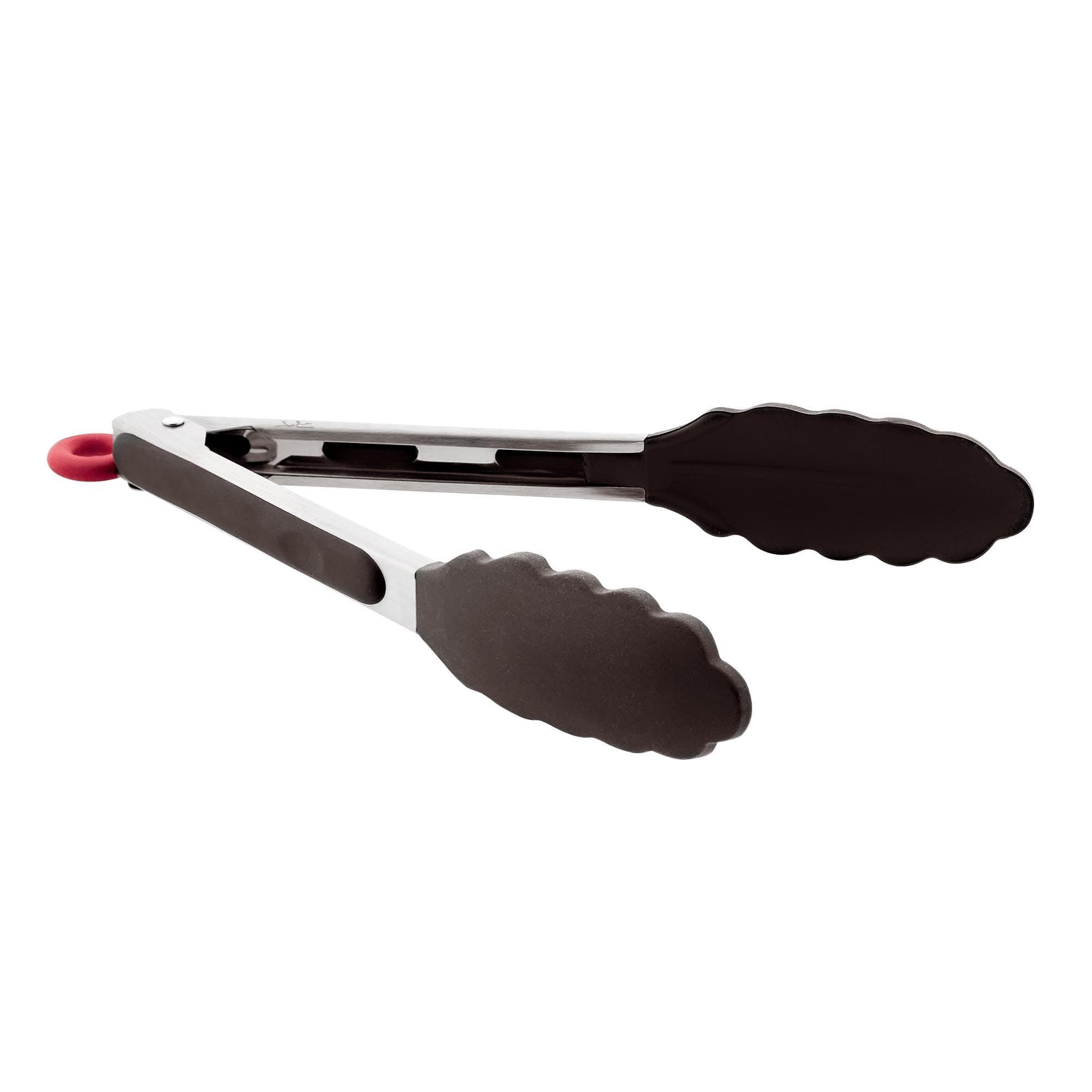 Jata Hogar AC35 Silikon-Küchenzange, Schwarz, ergonomischer Griff, Essential-Linie