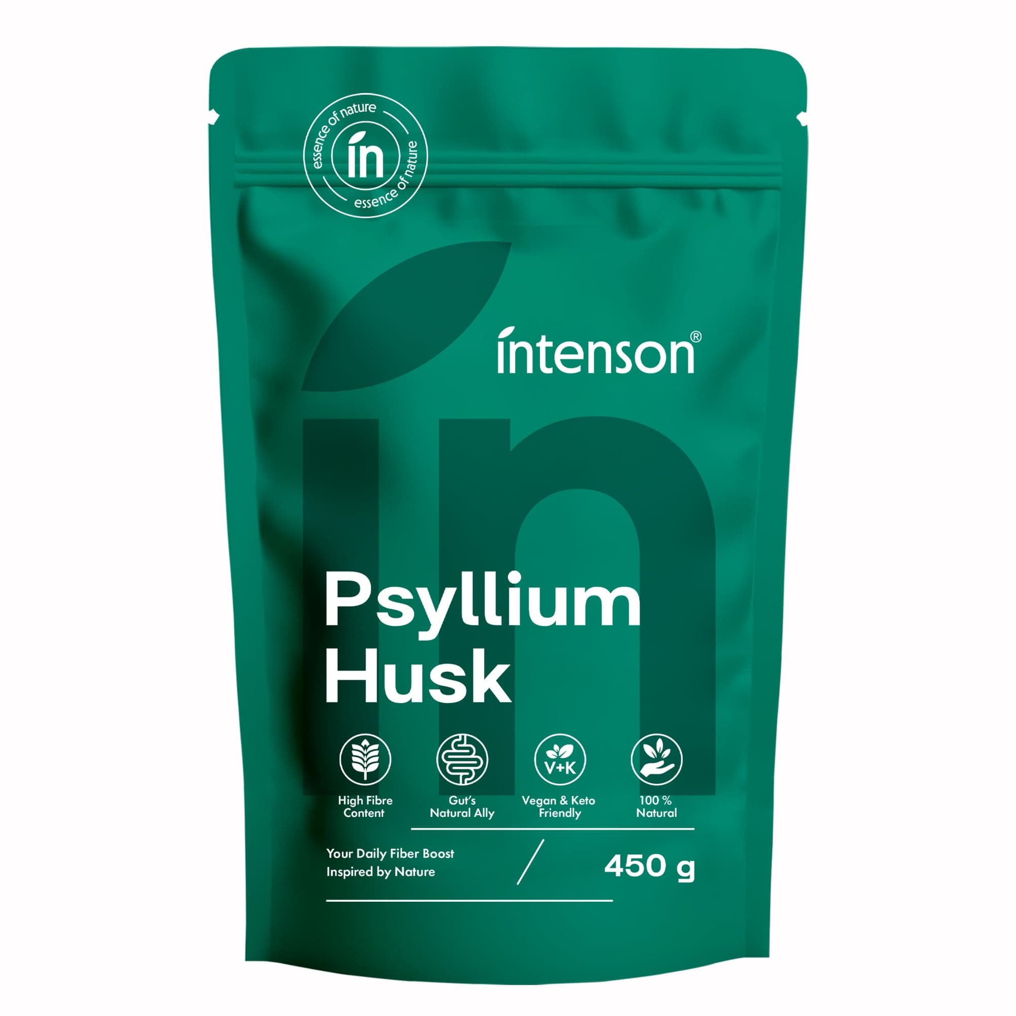 Intenson Flohsamenschalen, 450 g, Ballaststoffreich, 100 % Natürlich