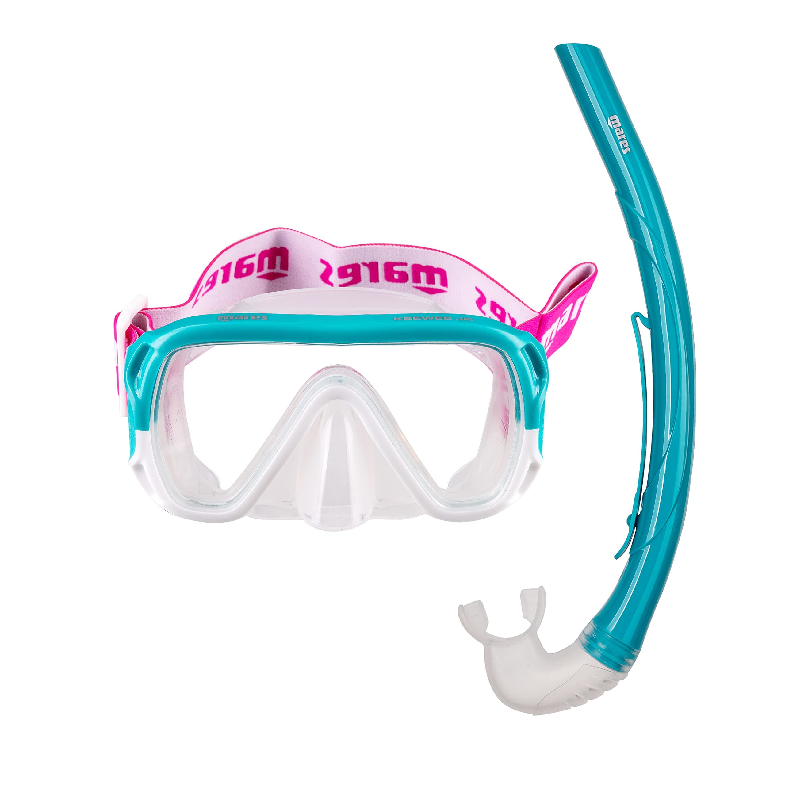 Mares Combo Keewee Junior – Schnorchelset Kinder 8–14 Jahre, Einzellinsenmaske aus Silikon, ergonomischer Schnorchel mit Silikonmundstück