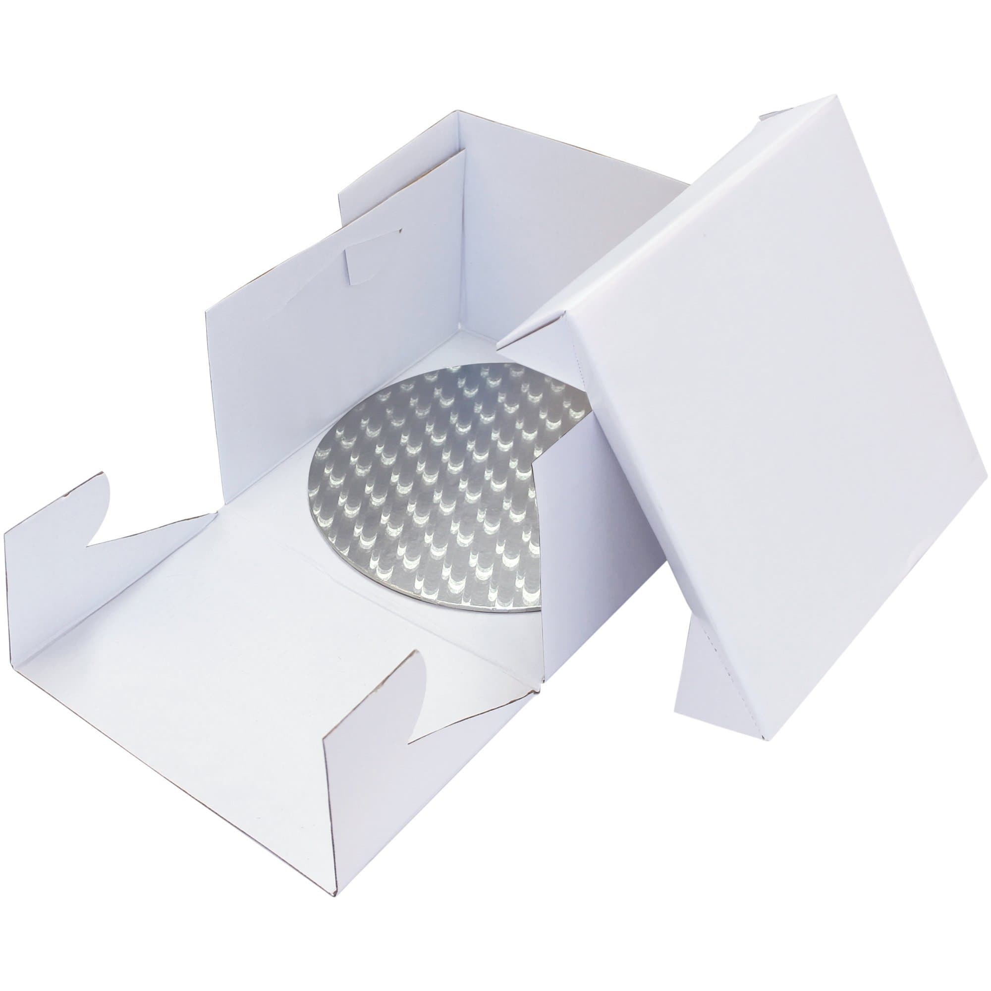 PME BCR868 KuchenBOX mit Kuchenboard Rund 27,5 x 27,5 x 15cm, Weiß